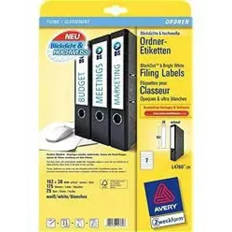 Spausdintuvo etiketės Avery L4760-25, baltos