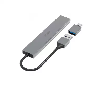 Hama 00200141 sąsajos šakotuvas USB 3.2 Gen 1 (3.1 Gen 1) Type-A 5000 Mbit/s, pilka