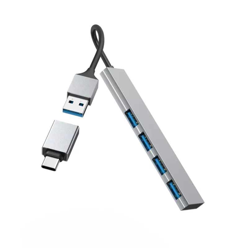 Hama 00200141 sąsajos šakotuvas USB 3.2 Gen 1 (3.1 Gen 1) Type-A 5000 Mbit/s, pilka
