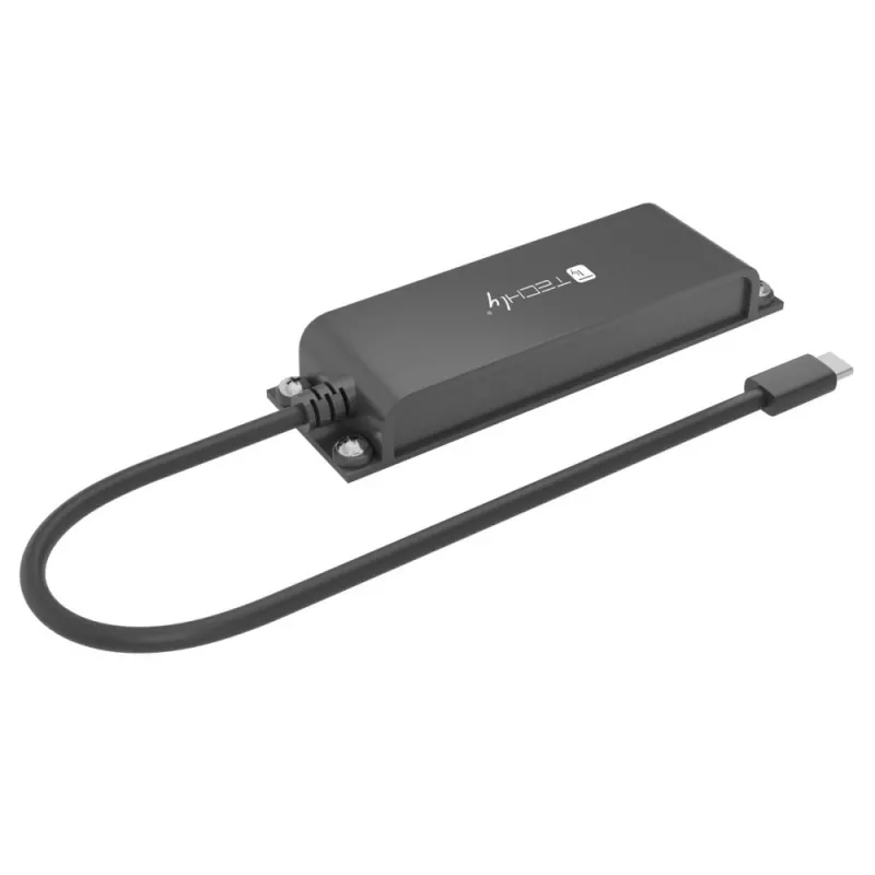 Techly IADAP-USBC-935 nešiojamojo kompiuterio dokas / prievadų atkartotuvas Laidinis USB 3.2 Gen 1 (3.1 Gen 1) Type-C Juoda