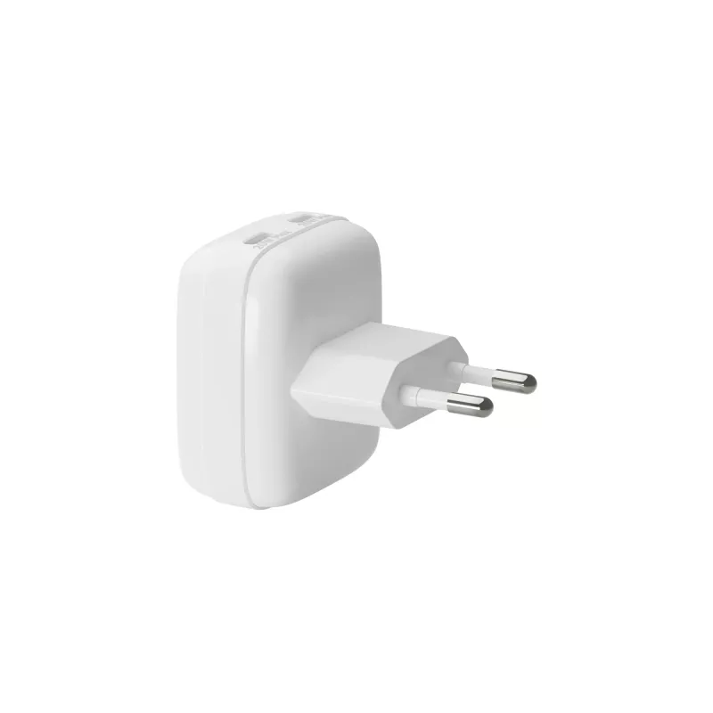 Sieninis įkroviklis d bramante re-charge Pro EU plokščias 2×USB-C 20W baltas (vidaus)