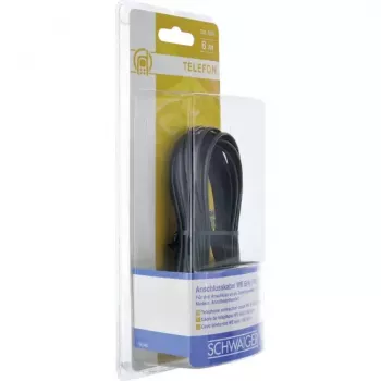 Tinklo kabelis Schwaiger 6,0 m RJ-11 – RJ-11 6 m juodas