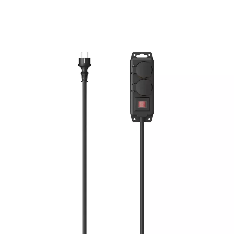 Hama 00223062 maitinimo ilgintuvas 2 m 2 kintamosios srovės lizdai (-ų) Lauko Juoda