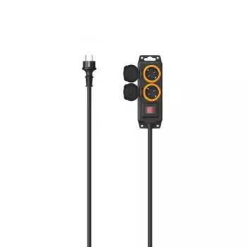 Hama 00223062 maitinimo ilgintuvas 2 m 2 kintamosios srovės lizdai (-ų) Lauko Juoda