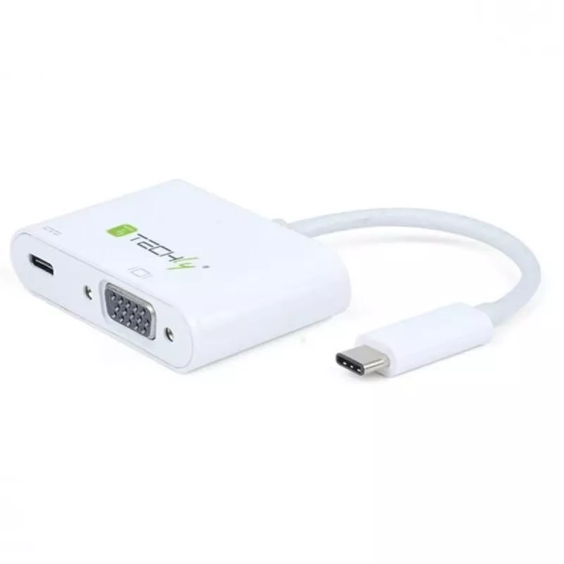 Techly keitiklio laido adapteris USB į VGA-C, C prievado USB įkrovimas IADAP USB31-VU31