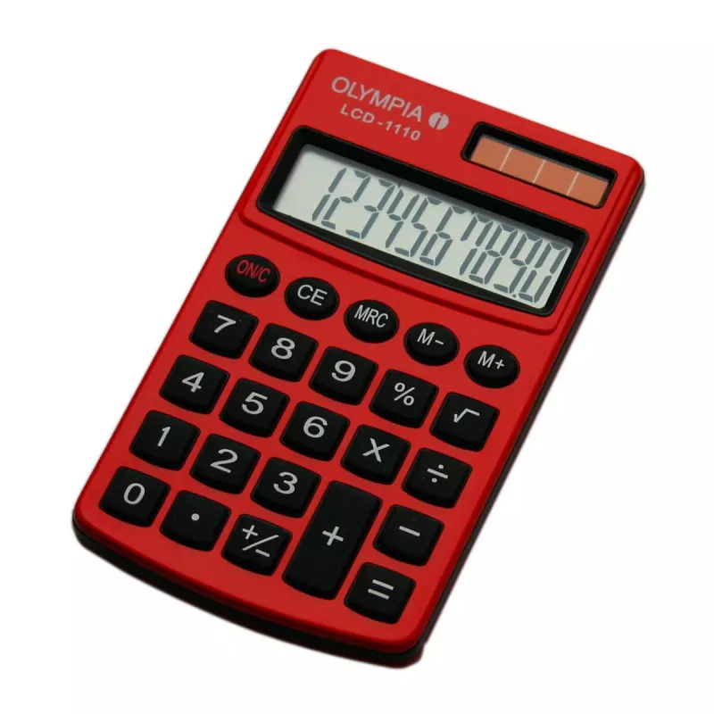Pagrindinis skaičiuotuvas Olympia LCD 1110 kišeninis raudonas