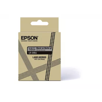Epson matinė juosta – pilka/juoda 18 mm (8 m) – LK-5ABJ, juoda ant pilkos, LK, Rhino, LabelWorks LW-C410, LabelWorks LW-C610, 1,8 cm, 8 m
