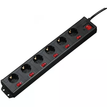 Hama 00137259 maitinimo ilgintuvas 1,4 m 6 kintamosios srovės lizdai (-ų) Vidaus Juodas