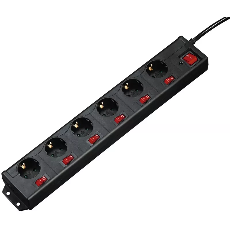Hama 00137259 maitinimo ilgintuvas 1,4 m 6 kintamosios srovės lizdai (-ų) Vidaus Juodas