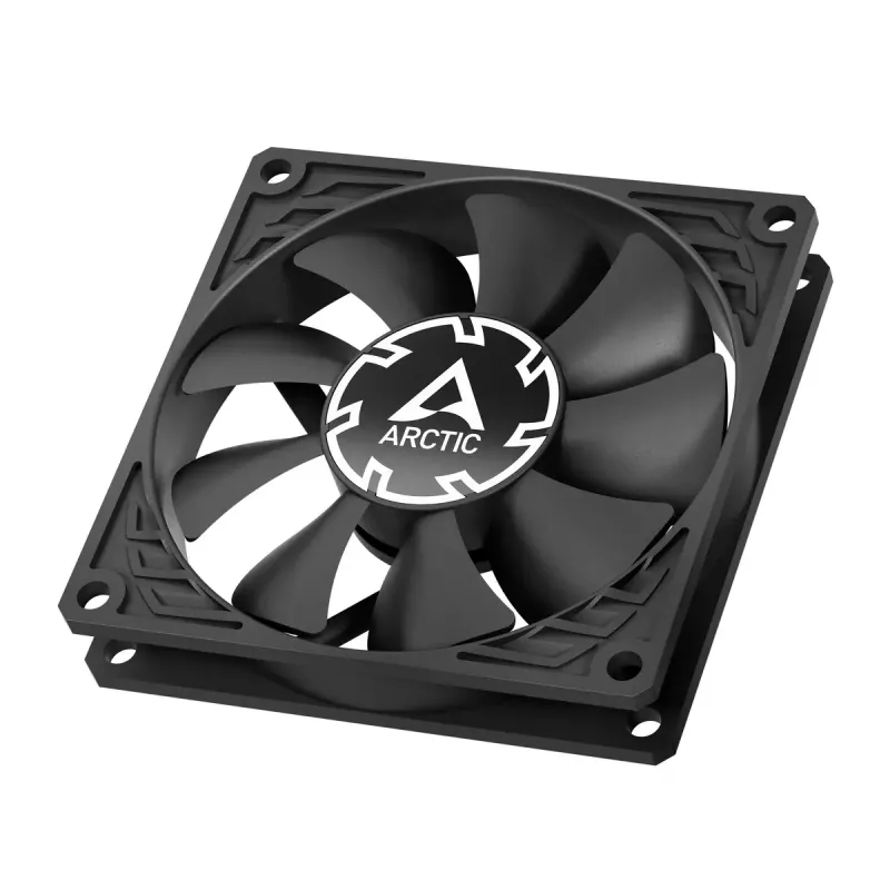 Ventiliatorius Arctic P8 plonas PWM PST 80 mm žemo profilio 38,23 m³/h Fluid Dynamic Bearing juodas