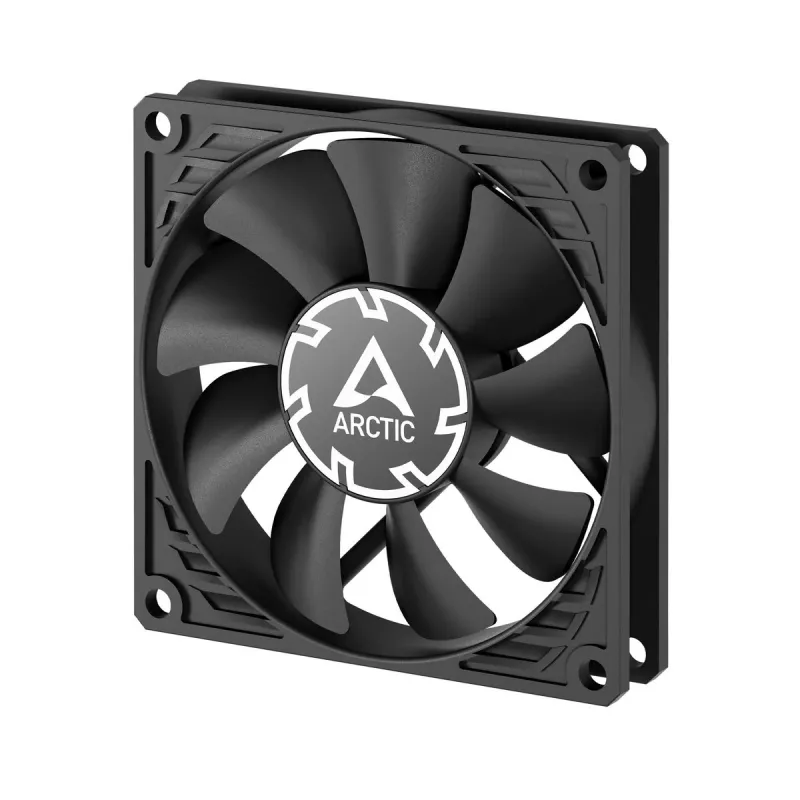 Ventiliatorius Arctic P8 plonas PWM PST 80 mm žemo profilio 38,23 m³/h Fluid Dynamic Bearing juodas