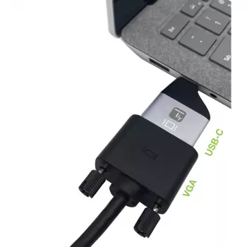 Techly IADAP USBC-VGAC USB grafikos adapteris 1920 x 1200 pikselių Juoda, Sidabrinė