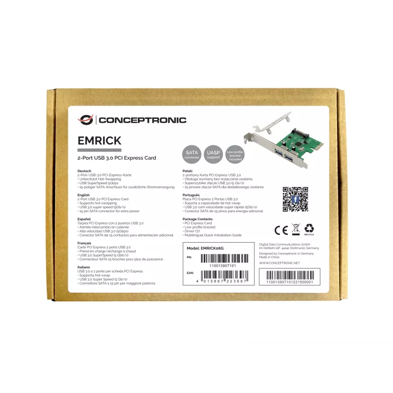 Conceptronic EMRICK 2 prievadų USB 3.0 PCIe plokštė