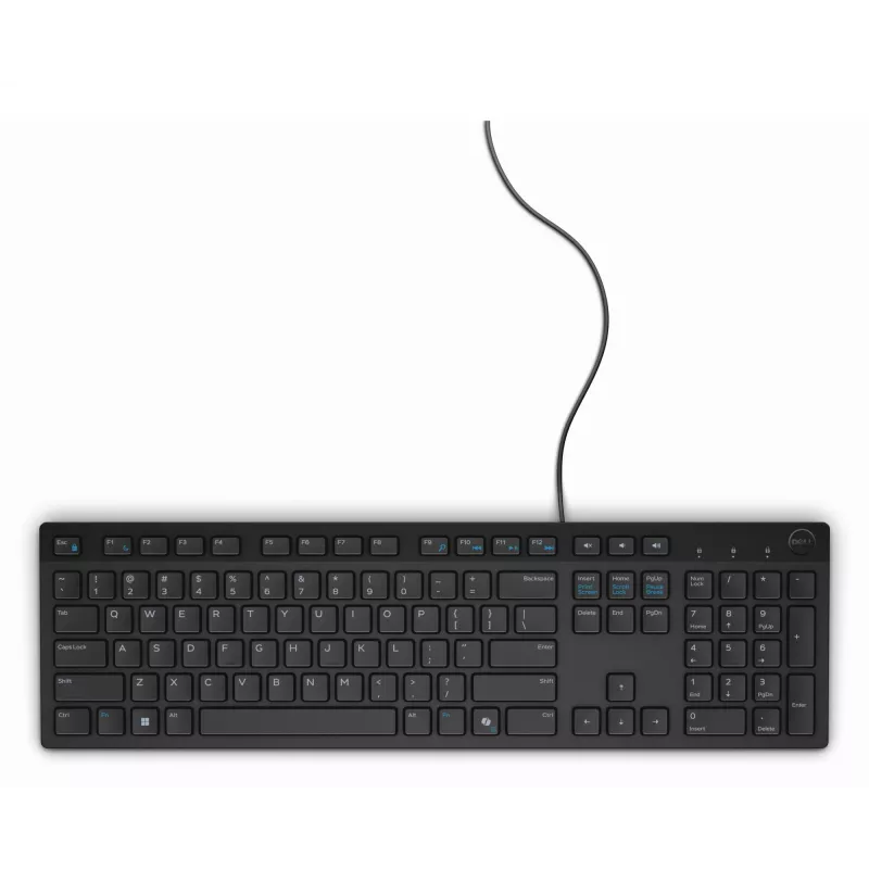 DELL Wired klaviatūra - KB216 - Spanish (QWERTY) - Juoda, Full-size (100%), Wired, USB, QWERTY, Juoda