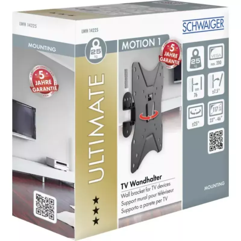 TV sieninis laikiklis Schwaiger LWH14225 513 juodas