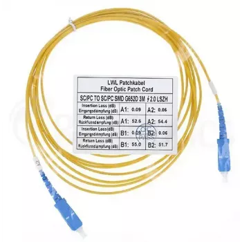 Šviesolaidinis kabelis BlueOptics SFP2222BU5MK SC G.657.A1 5 m Geltonas