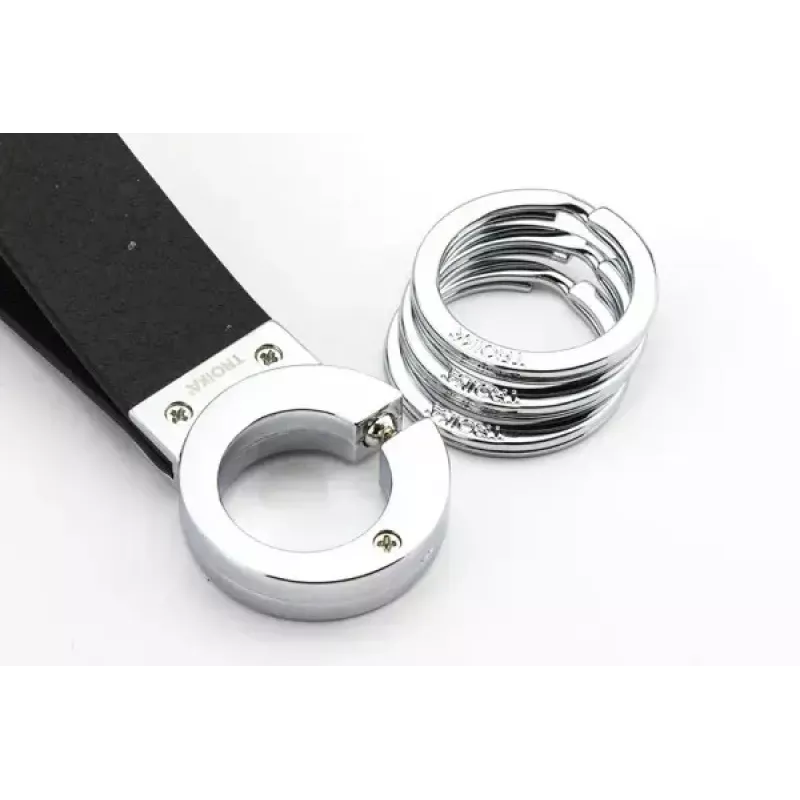 Raktų pakabukas TROIKA KR8-02/LE Juodas Sidabrinis Oda 31mm