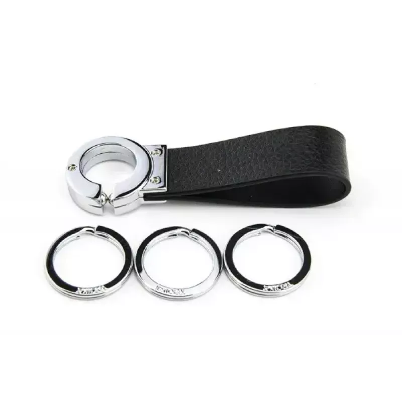 Raktų pakabukas TROIKA KR8-02/LE Juodas Sidabrinis Oda 31mm