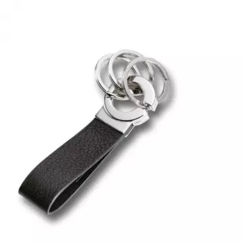 Raktų pakabukas TROIKA KR8-02/LE Juodas Sidabrinis Oda 31mm