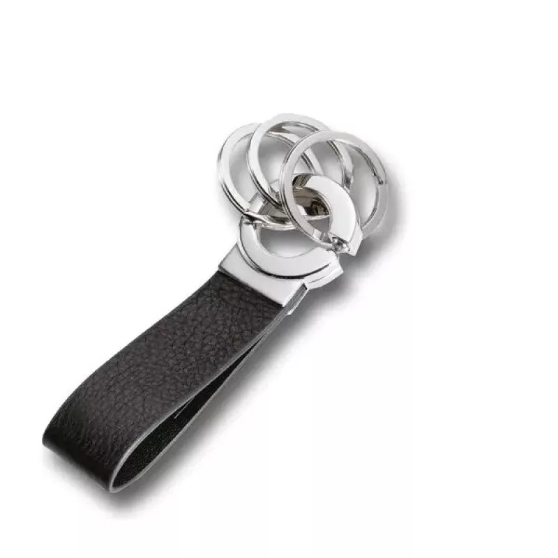 Raktų pakabukas TROIKA KR8-02/LE Juodas Sidabrinis Oda 31mm