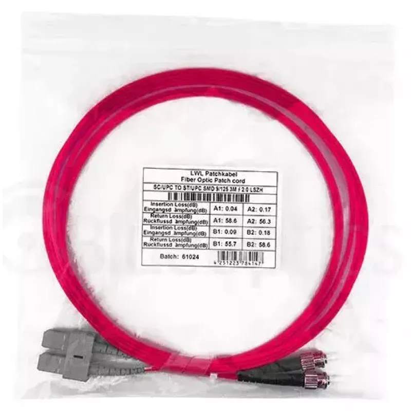 Skaidulinis optinis kabelis BlueOptics SFP3233FU0.5MK SC ST OM4 0,5 m purpurinė