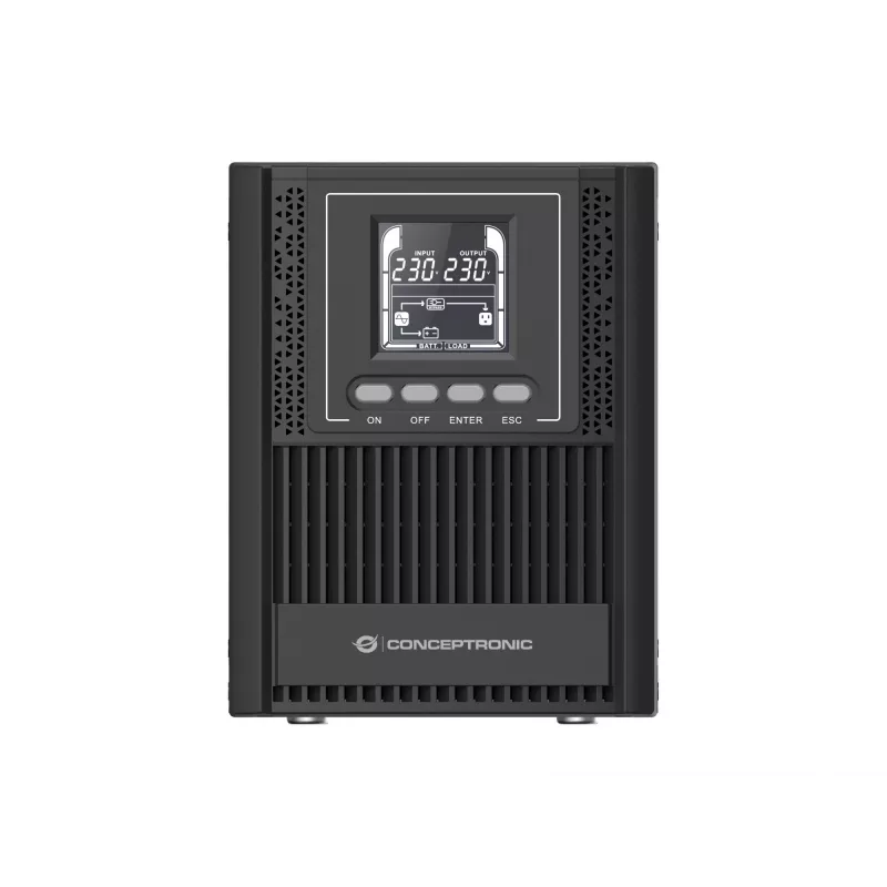 Conceptronic ZEUS52E1K 1000VA 900W Online Tower UPS, IEC, dvigubo keitimo (Online), 1 kVA, 900 W, sinusoidė, 220 V, 240 V