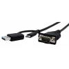 EXSYS EX-23001 nuoseklusis kabelis juodas 0,5 m USB Type-A USB Type-C DB-9