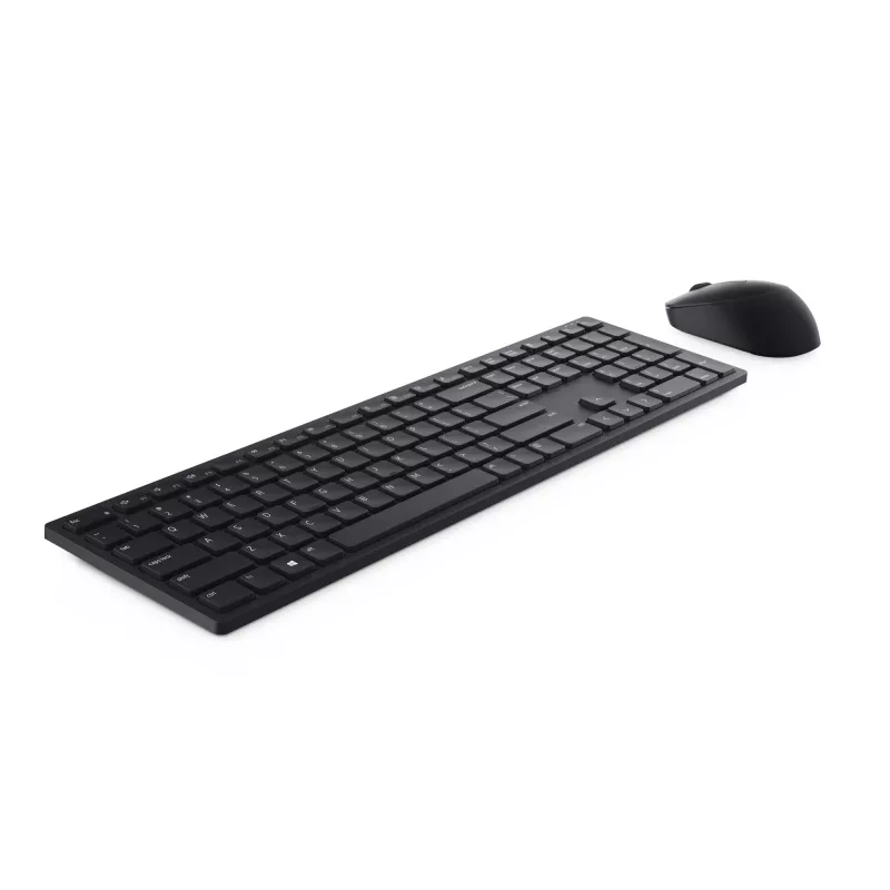 DELL Pro klaviatūra ir pelė - KM5221W - UK (QWERTY) - Juoda, Viso dydžio (100%), Belaidė, RF belaidė, QWERTY, Juoda, Pelė įtraukta