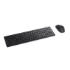DELL Pro klaviatūra ir pelė - KM5221W - UK (QWERTY) - Juoda, Viso dydžio (100%), Belaidė, RF belaidė, QWERTY, Juoda, Pelė įtraukta