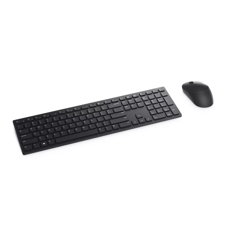 DELL Pro klaviatūra ir pelė - KM5221W - UK (QWERTY) - Juoda, Viso dydžio (100%), Belaidė, RF belaidė, QWERTY, Juoda, Pelė įtraukta
