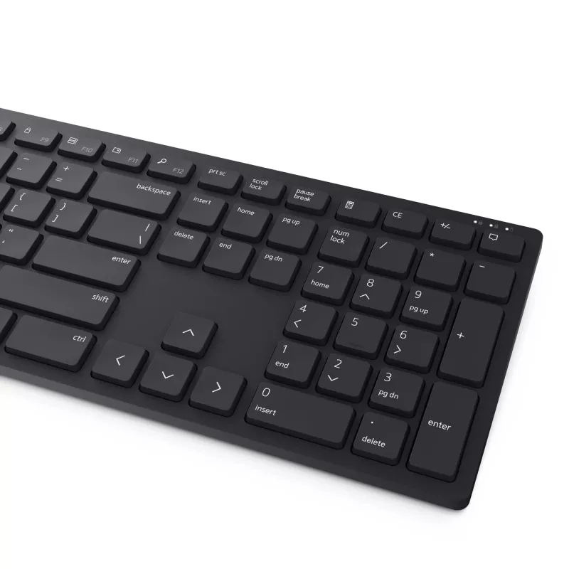 DELL Pro klaviatūra ir pelė - KM5221W - UK (QWERTY) - Juoda, Viso dydžio (100%), Belaidė, RF belaidė, QWERTY, Juoda, Pelė įtraukta