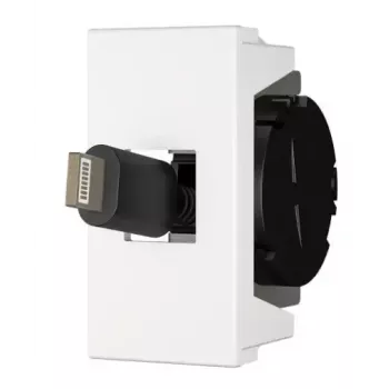 Kištukinis USB C lizdas Kindermann 7464000620 juoda balta