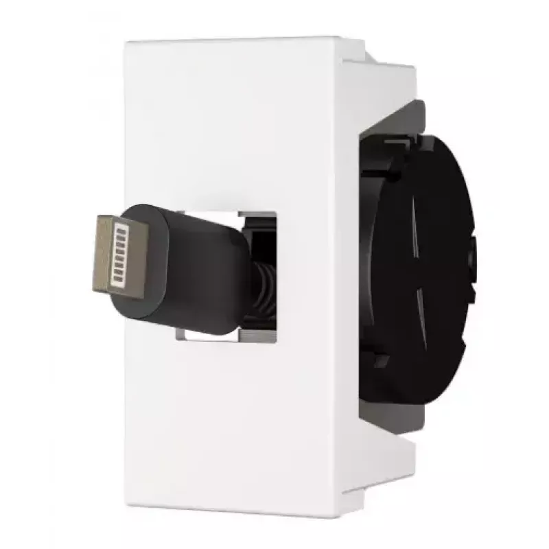 Kištukinis USB C lizdas Kindermann 7464000620 juoda balta