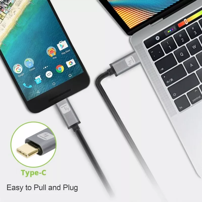 Techly USB 3.2 Gen 2 USB-C laidas, kištukas-kištukas, 1 m, juodas