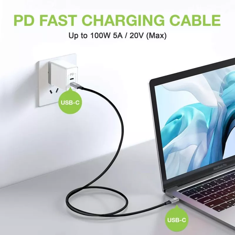 Techly USB 3.2 Gen 2 USB-C laidas, kištukas-kištukas, 1 m, juodas