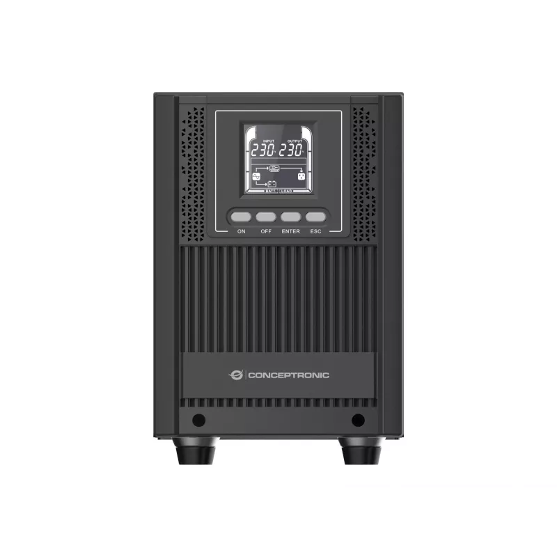 Conceptronic ZEUS52E2K 2000VA 1800W Online Tower UPS, IEC, dviguba konversija (Online), 2 kVA, 1800 W, sinusinė banga, 220 V, 240 V