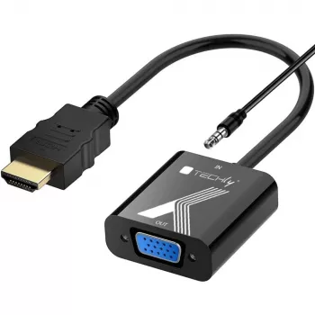Techly laido adapteris keitiklis HDMI į VGA su garso lizdu
