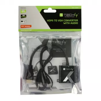 Techly laido adapteris keitiklis HDMI į VGA su garso lizdu