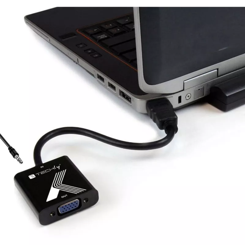 Techly laido adapteris keitiklis HDMI į VGA su garso lizdu