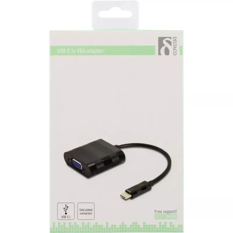 Vaizdo kabelio adapteris Deltaco USBC-VGA