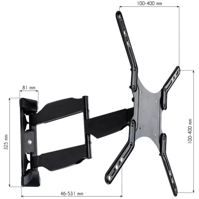 Techly 23-55 Ultra plonas pilno judesio LCD TV sieninis laikiklis juodas “ICA-PLB 171M”