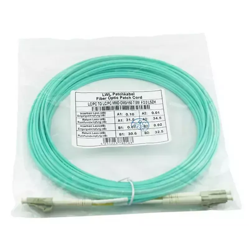 Skaidulinis optinis kabelis BlueOptics AJ834A-BO 1m 2x LC OM3 pilnas dvipusis ryšys