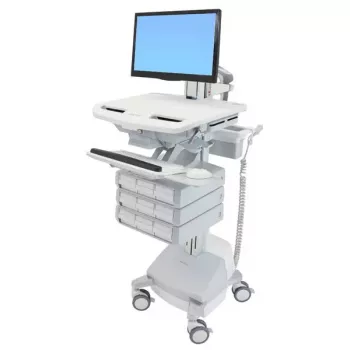 Multimedijos vežimėlis Ergotron StyleView, aliuminio pilkumo, baltas