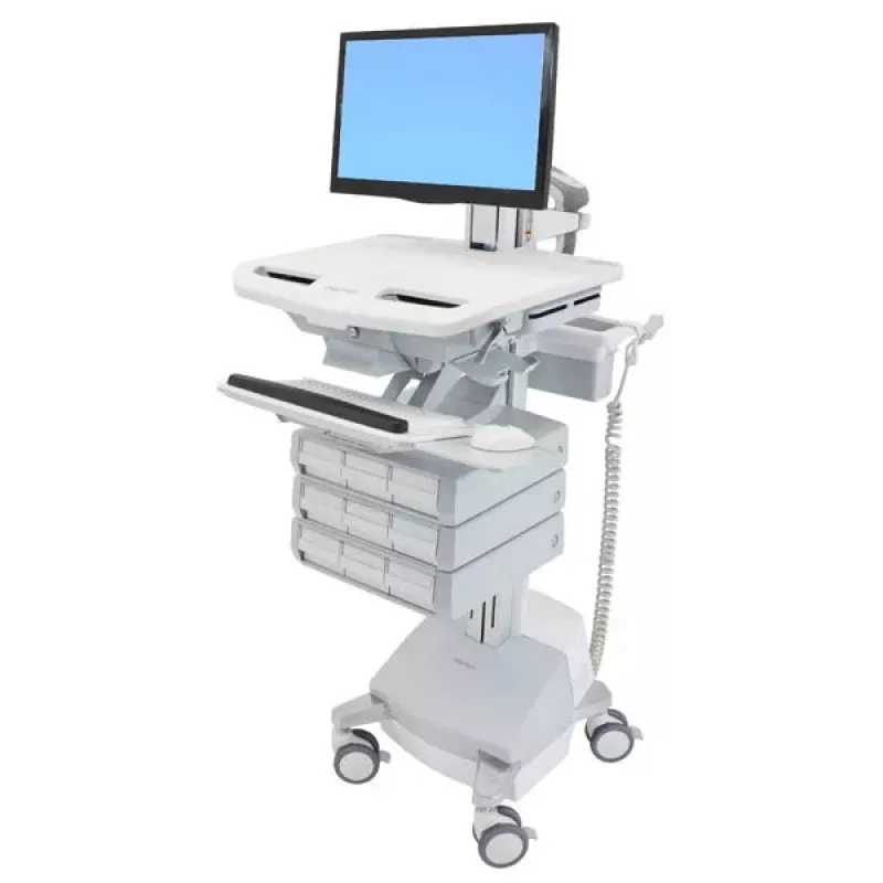 Multimedijos vežimėlis Ergotron StyleView, aliuminio pilkumo, baltas