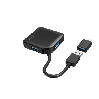 Hama USB šakotuvas, 4 prievadai, USB 3.2 Gen 1, 5 Gbit/s, su USB-C adapteriu