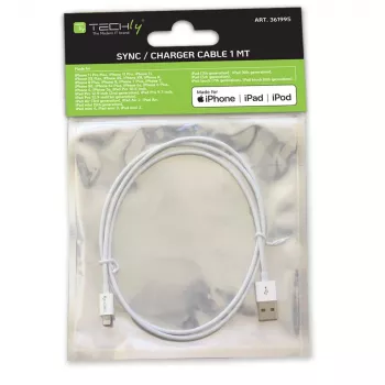Techly ICOC APP-8WH1 žaibo laidas 1 m Baltas