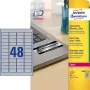 Patvarios etiketės Avery L6009-20 sidabrinės suapvalintu stačiakampiu