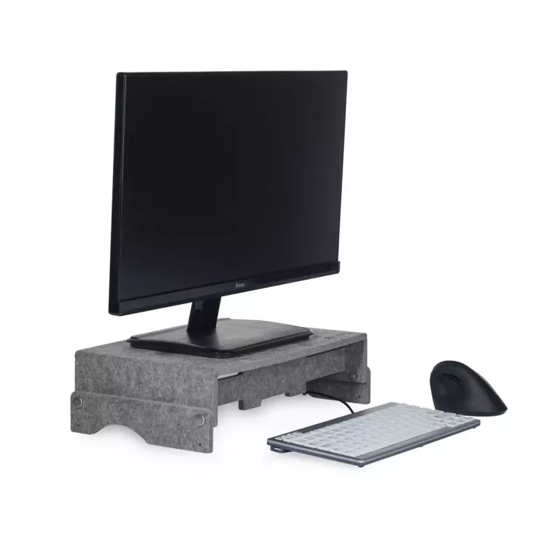 BakkerElkhuizen Q-riser 110 Circular 76.2 cm stalo monitoriaus stovas, pilkas