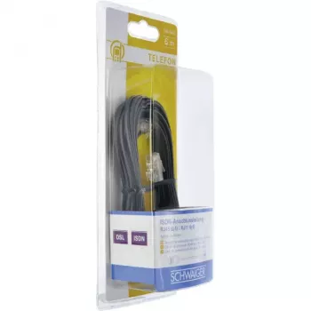Tinklo kabelis Schwaiger 6.0m RJ-11 - RJ-45 6m Juoda