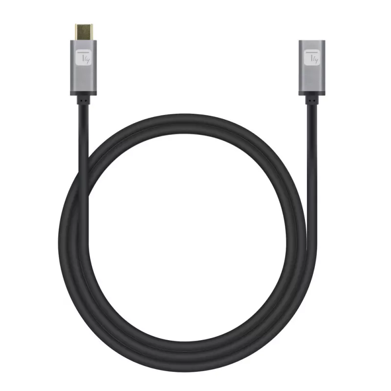 Techly USB 3.2 Gen 2 USB-C laidas (kištukas/lizdas) 1 m, juodas